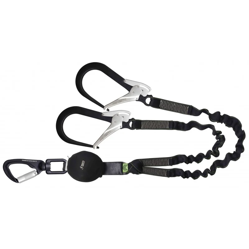 GRAVITY-S, Longe fourche absorbeur d'énergie compact (140 kg, arêtes vives), sangle élastique lg. 1,50 m