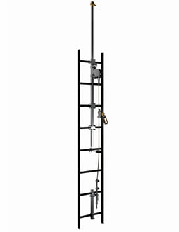 3M™ DBI-SALA® Lad-Saf™ Cable Vertical Safety System Bracketry with Telescoping Extension 6116618, 4 User, Galvanized Steel