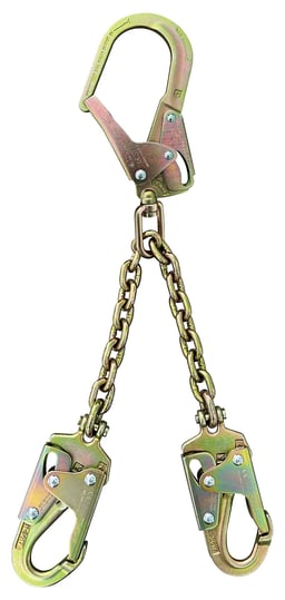 Rebar chain assembly with 3⁄4 in. (20 mm) self-locking snap hook both ends